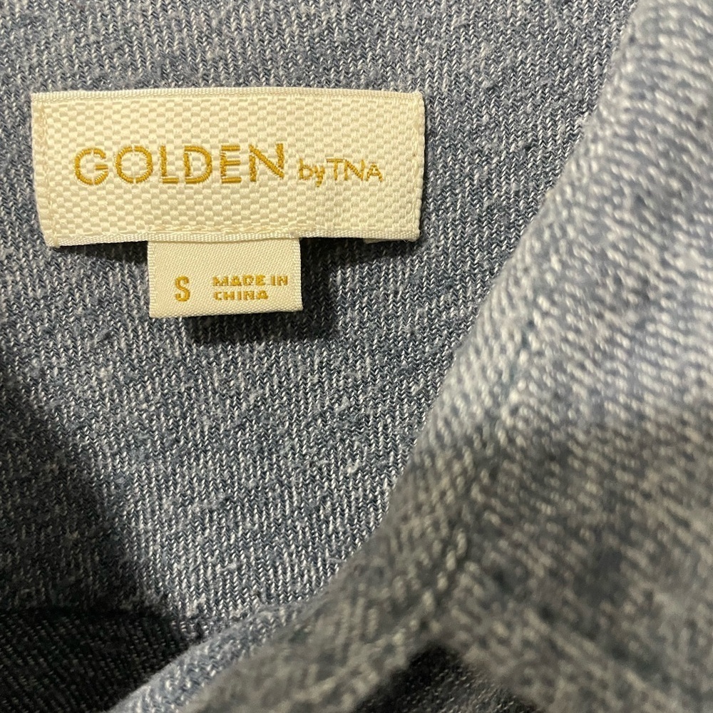 ARITZIA -Golden by TNA | blue button down shirt dress - Picture 3 of 5